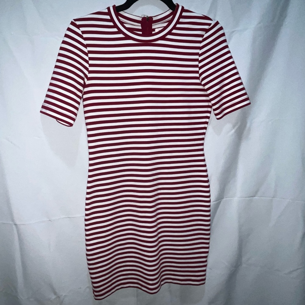 Aritzia Sunday Best Red & White Striped Miller Dress